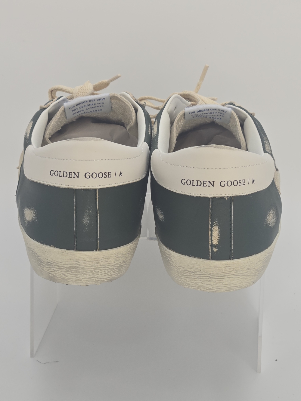 Golden Goose Super-Star Beige and Green Low-Top Sneakers Men's Size EU 47 US 14 - Picture 5 of 13